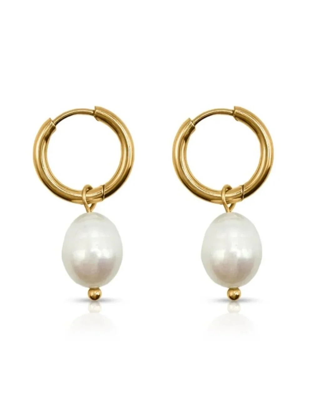 Pearl Hoop Earrings N1072